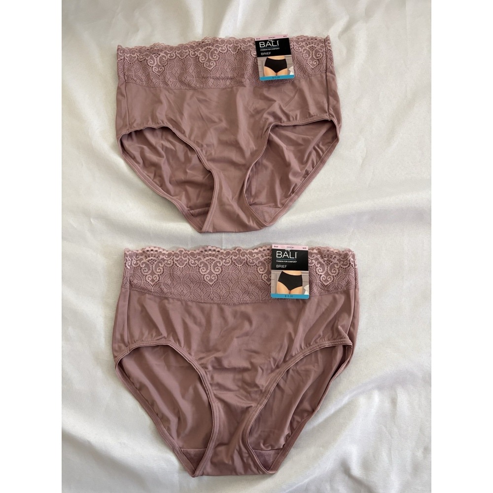 NEW Bali Passion for Comfort Briefs Bali Panty Mauve Womens Medium 2 Pair DFPC61